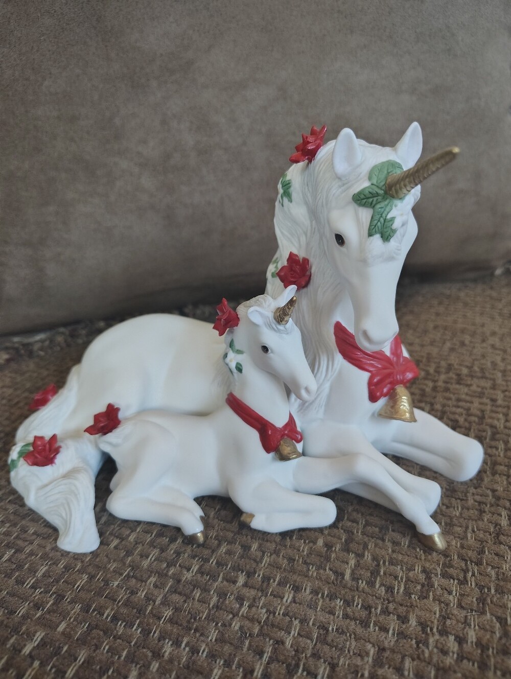 Princeton Gallery Yuletide Blessing Porcelain Unicorn & Foal VTG LE 1992
